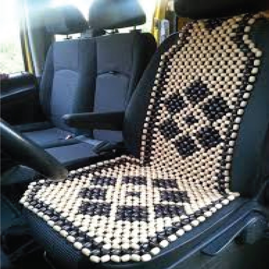 Natural Wood Beaded Seat Cover (1 piece)